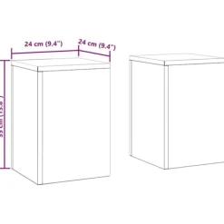 Best Planteholdere 2 stk - Minimalistisk Stål | Farve: Antracit | Størrelse: 24x24x35 cm Plantestativer