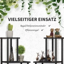 Hot Plantehylde 4 niveauer metal sort 91 x 25 x 83 cm til have altan Plantestativer