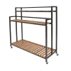 Hot Plantehylde, 3-lags design, flytbar med universelle hjul,sort Plantestativer