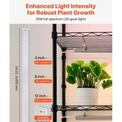 Hot Plantehylde, 6-niveaus indendørs planteholder med vækstlys, 75x35x180 cm Plantestativer