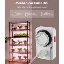 Hot Plantehylde, 6-niveaus indendørs planteholder med vækstlys, 90x35x180 cm, metal Plantestativer