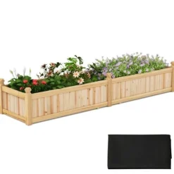 Online Plantekasse, 231×61×41 cm, Brun Plantningsbænke