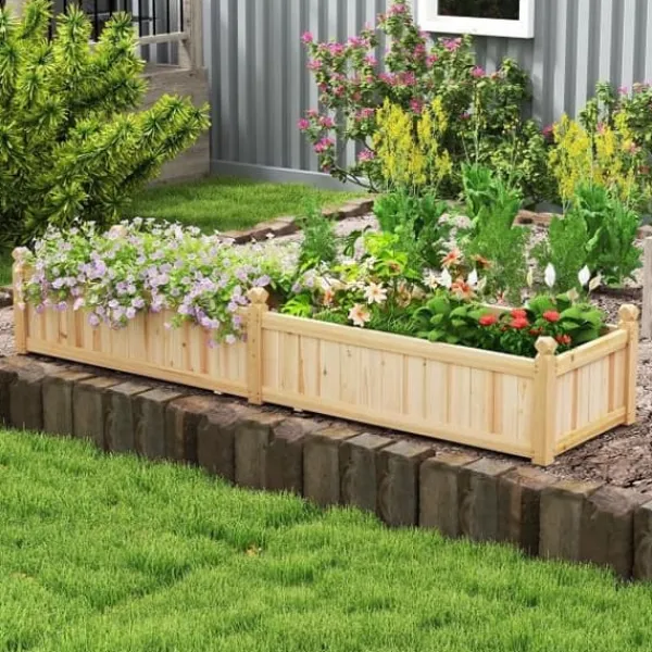 Online Plantekasse, 231×61×41 cm, Brun Plantningsbænke