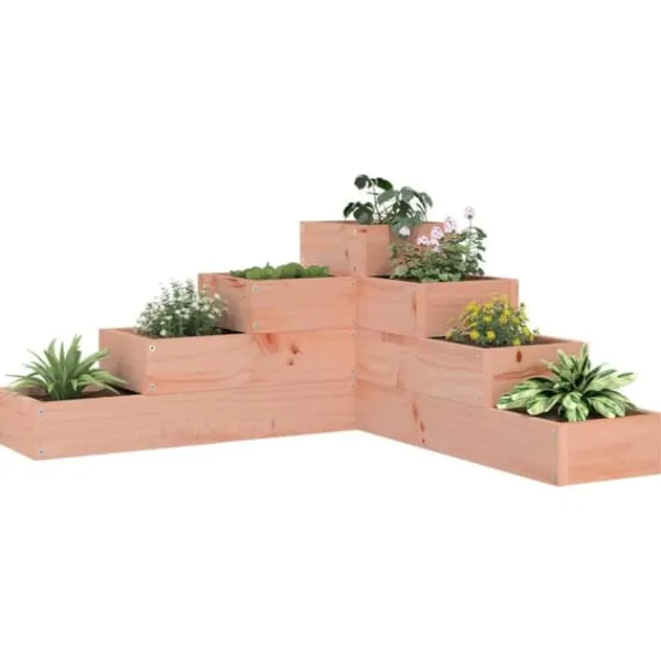 Clearance Plantekasse 4 niveauer i massivt douglasgran | Størrelse: 80,5x79x36 cm Plantningsbænke