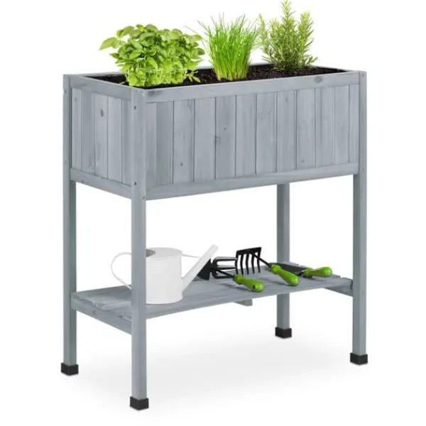 Outlet Plantekasse, Hævet Træ, 80.5x74x38 cm Plantningsbænke