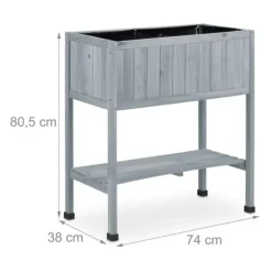 Outlet Plantekasse, Hævet Træ, 80.5x74x38 cm Plantningsbænke