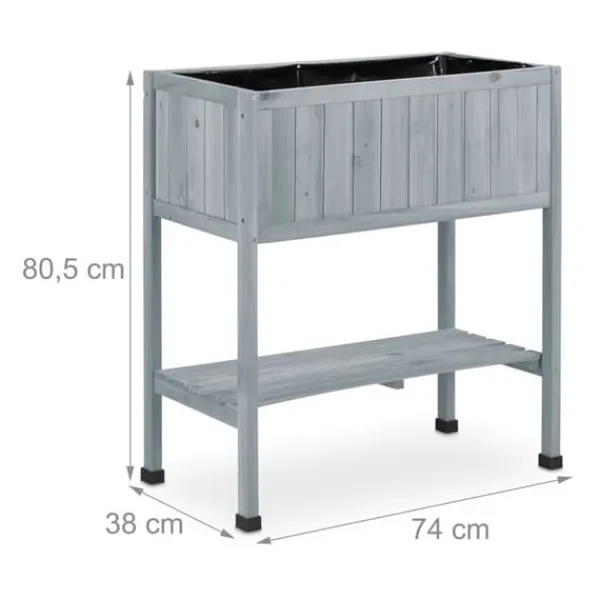 Outlet Plantekasse, Hævet Træ, 80.5x74x38 cm Plantningsbænke