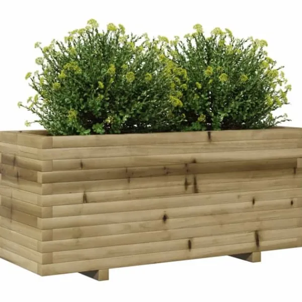 Plantningsbænke^Plantekasse i fyrretræ - Imprægneret og robust | Størrelse: 110x40x49,5 cm