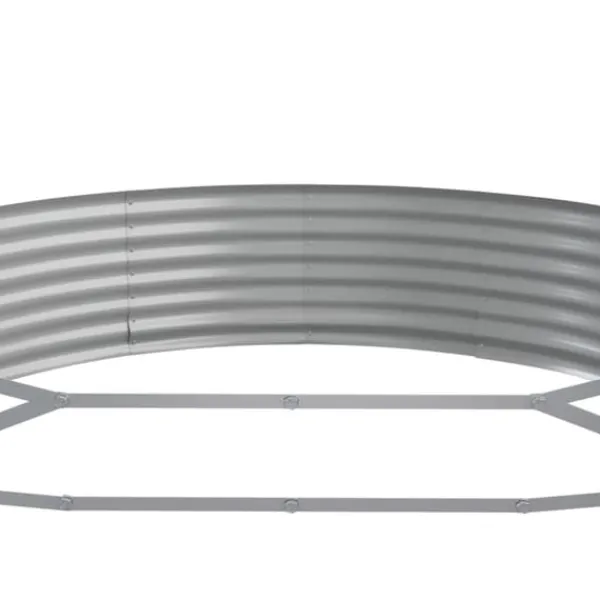 Plantningsbænke^Plantekasse i galvaniseret stål - Robust højbed til haven | Størrelse: 600x140x36 cm | Farve: Sølv