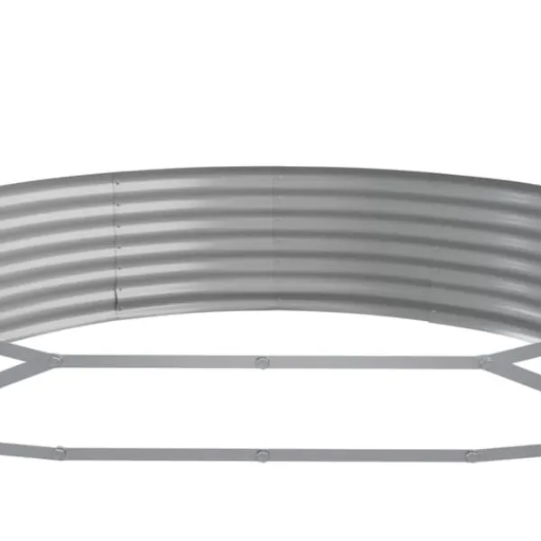 Plantningsbænke^Plantekasse i galvaniseret stål - Højbed til have & terrasse | Størrelse: 373x140x36 cm | Farve: Sølv