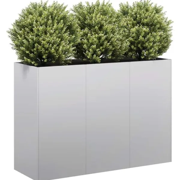 Krukker & Plantebeholdere^Plantekasse i galvaniseret stål - Holdbar og stilfuld | Størrelse: 120x40x80 cm