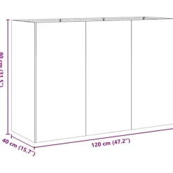 Krukker & Plantebeholdere^Plantekasse i galvaniseret stål - Holdbar og stilfuld | Størrelse: 120x40x80 cm
