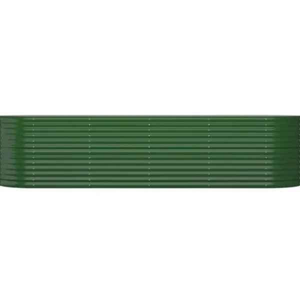 Plantningsbænke^Plantekasse i galvaniseret stål - Holdbar og vejrbestandig | Størrelse: 296x80x68 cm | Farve: Grøn