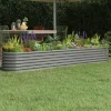 Plantningsbænke^Plantekasse i galvaniseret stål - Højbed til have og terrasse | Størrelse: 260x40x36 cm | Farve: Grå