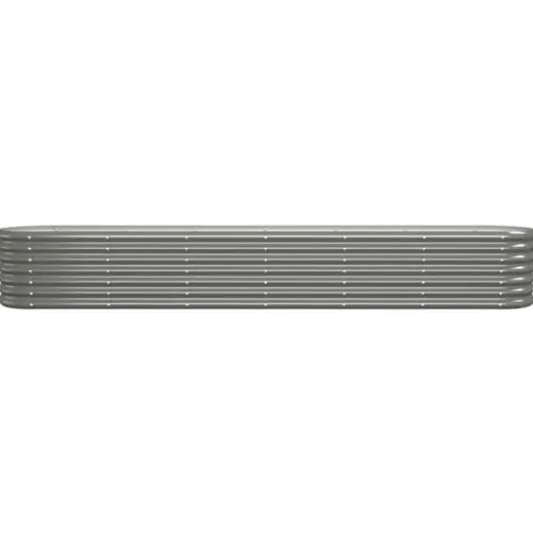 Plantningsbænke^Plantekasse i galvaniseret stål - Højbed til have og terrasse | Størrelse: 260x40x36 cm | Farve: Grå