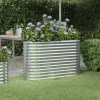 Plantningsbænke^Plantekasse i galvaniseret stål - Højbed | Størrelse: 114x40x68 cm | Farve: Sølv