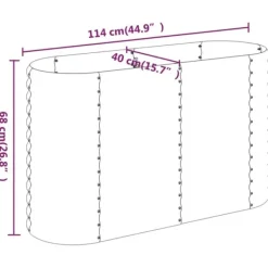 Plantningsbænke^Plantekasse i galvaniseret stål - Højbed | Størrelse: 114x40x68 cm | Farve: Sølv