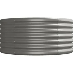 New Plantekasse i galvaniseret stål - Højbed til haven | Størrelse: 440x80x36 cm | Farve: Grå Plantningsbænke