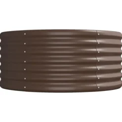 Plantningsbænke^Plantekasse i galvaniseret stål - Højbed til have | Størrelse: 512x80x36 cm | Farve: Brun
