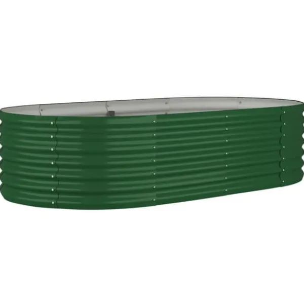 Best Plantekasse i galvaniseret stål - Højbed til have og altan | Størrelse: 152x80x36 cm | Farve: Grøn Plantningsbænke