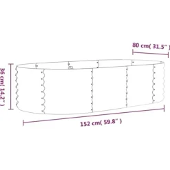 Best Plantekasse i galvaniseret stål - Højbed til have og altan | Størrelse: 152x80x36 cm | Farve: Grøn Plantningsbænke
