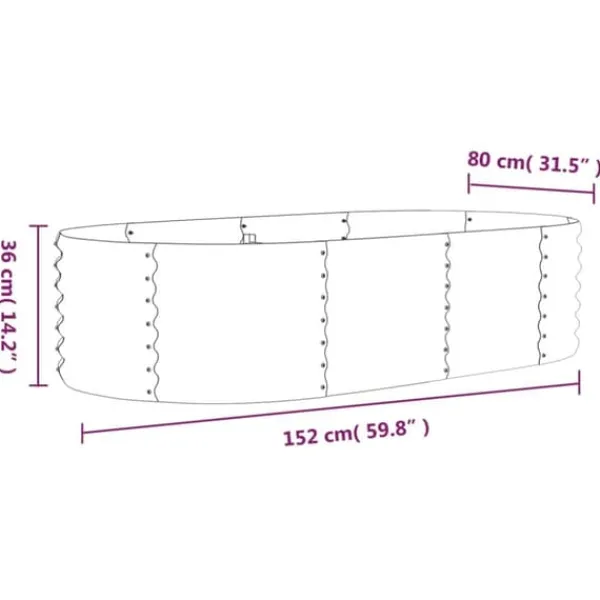 Best Plantekasse i galvaniseret stål - Højbed til have og altan | Størrelse: 152x80x36 cm | Farve: Grøn Plantningsbænke