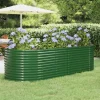 Plantningsbænke^Plantekasse i galvaniseret stål - Højbed til have og terrasse | Størrelse: 249x100x68 cm | Farve: Grøn