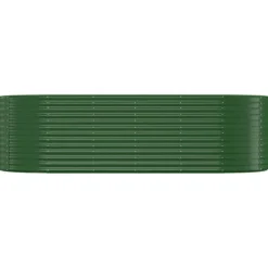 Plantningsbænke^Plantekasse i galvaniseret stål - Højbed til have og terrasse | Størrelse: 249x100x68 cm | Farve: Grøn