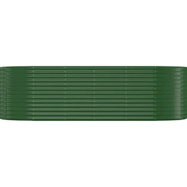 Plantningsbænke^Plantekasse i galvaniseret stål - Højbed til have og terrasse | Størrelse: 249x100x68 cm | Farve: Grøn
