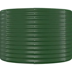 Plantningsbænke^Plantekasse i galvaniseret stål - Højbed til have og terrasse | Størrelse: 249x100x68 cm | Farve: Grøn