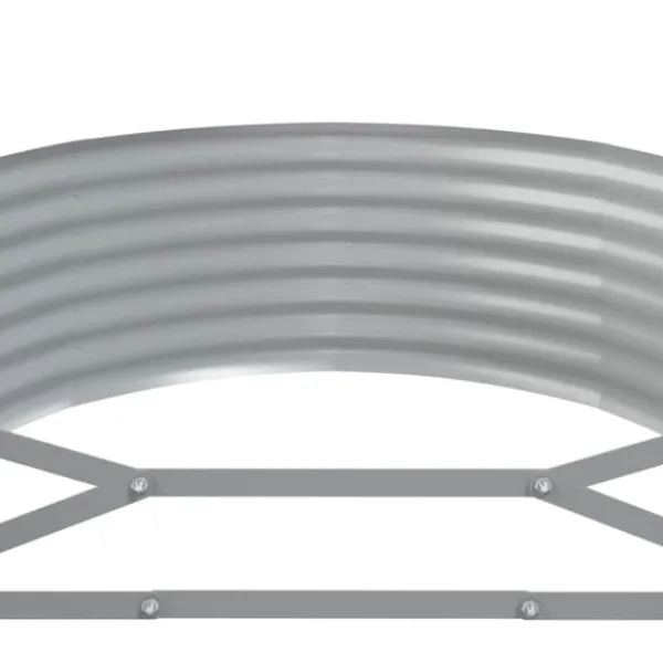 Plantningsbænke^Plantekasse i galvaniseret stål - Højbed | Størrelse: 322x100x36 cm | Farve: Grå
