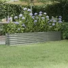 Plantningsbænke^Plantekasse i galvaniseret stål - Robust højbed | Størrelse: 224x40x36 cm | Farve: Sølv