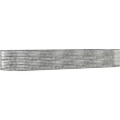 Plantningsbænke^Plantekasse i galvaniseret stål - Højbed | Størrelse: 447x140x68 cm | Farve: Sølv