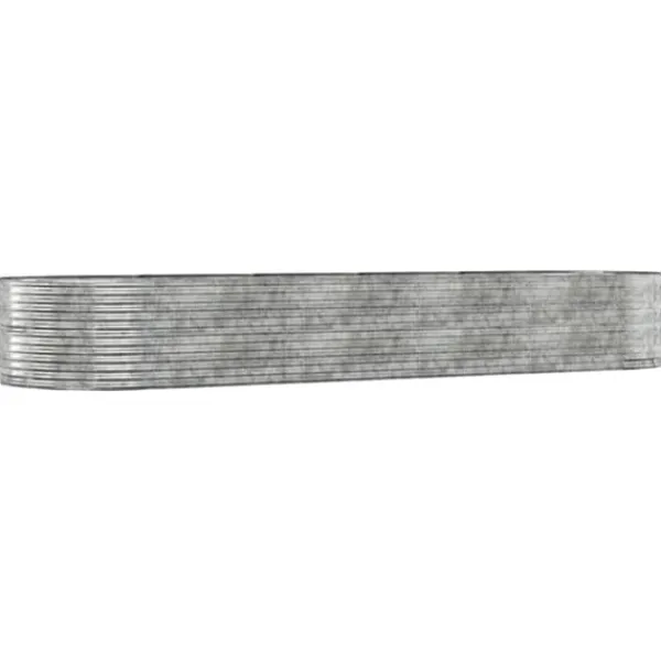 Plantningsbænke^Plantekasse i galvaniseret stål - Højbed | Størrelse: 447x140x68 cm | Farve: Sølv