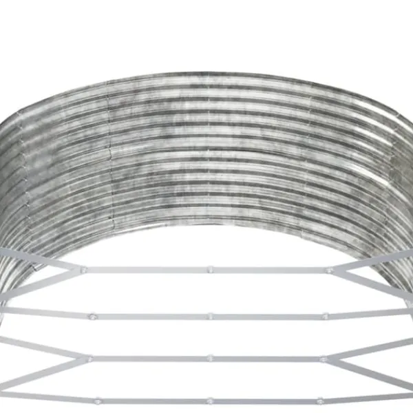 Plantningsbænke^Plantekasse i galvaniseret stål - Højbed | Størrelse: 447x140x68 cm | Farve: Sølv