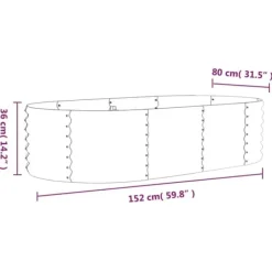 Hot Plantekasse i galvaniseret stål - Højbed til haven | Størrelse: 152x80x36 cm | Farve: Grå Plantningsbænke