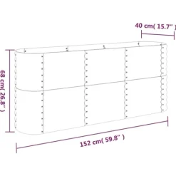 Plantningsbænke^Plantekasse i galvaniseret stål - Højbed | Farve: Antracitgrå | Størrelse: 152x40x68 cm