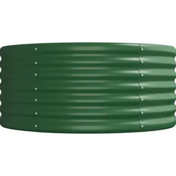Plantningsbænke^Plantekasse i galvaniseret stål - Højbed til haven | Størrelse: 296x80x36 cm | Farve: Grøn