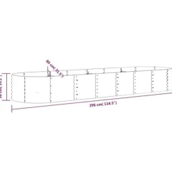 Plantningsbænke^Plantekasse i galvaniseret stål - Højbed til haven | Størrelse: 296x80x36 cm | Farve: Grøn