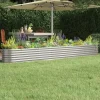 Plantningsbænke^Plantekasse i galvaniseret stål - Højbed | Størrelse: 332x40x36 cm | Farve: Sølv