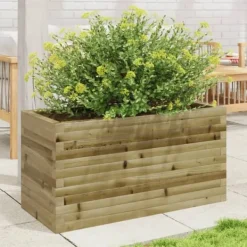 Sale Plantekasse i imprægneret fyrretræ - Robust og dekorativ | Størrelse: 90x40x45,5 cm Krukker & Plantebeholdere