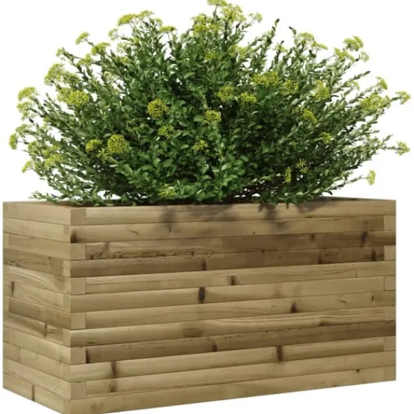Sale Plantekasse i imprægneret fyrretræ - Robust og dekorativ | Størrelse: 90x40x45,5 cm Krukker & Plantebeholdere