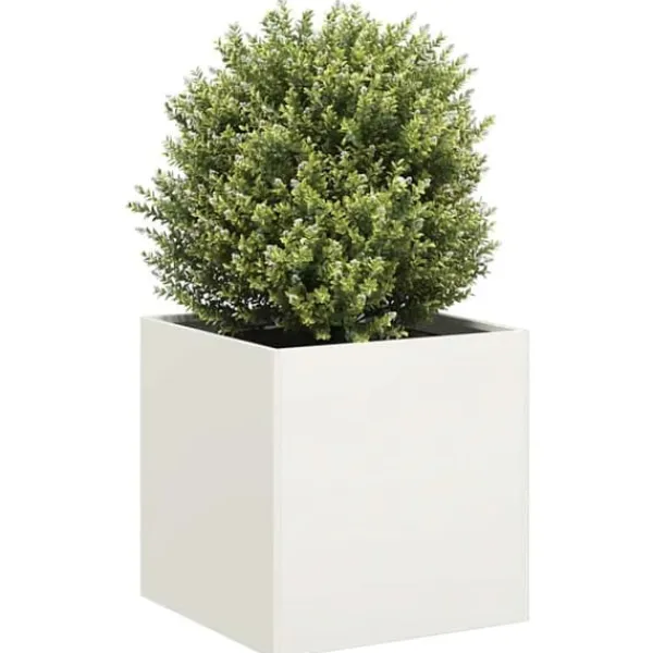 Outlet Plantekasse i koldvalset stål - Højbed til planter | Størrelse: 40x40x40 cm | Farve: Hvid Krukkeplanter Indendørs