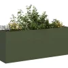Sale Plantekasse i koldvalset stål - Stilfuld højbed til have | Farve: Olivengrøn | Størrelse: 200x40x80 cm Krukker & Plantebeholdere