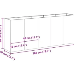 Sale Plantekasse i koldvalset stål - Stilfuld højbed til have | Farve: Olivengrøn | Størrelse: 200x40x80 cm Krukker & Plantebeholdere