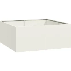 Krukker & Plantebeholdere^Plantekasse i koldvalset stål - Højbed til haver og terrasser | Størrelse: 100x100x40 cm | Farve: Hvid