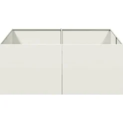 Krukker & Plantebeholdere^Plantekasse i koldvalset stål - Højbed til haver og terrasser | Størrelse: 100x100x40 cm | Farve: Hvid