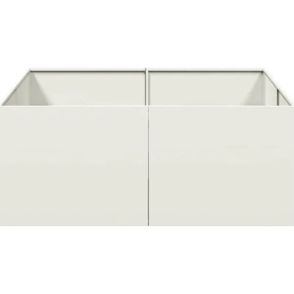 Krukker & Plantebeholdere^Plantekasse i koldvalset stål - Højbed til haver og terrasser | Størrelse: 100x100x40 cm | Farve: Hvid