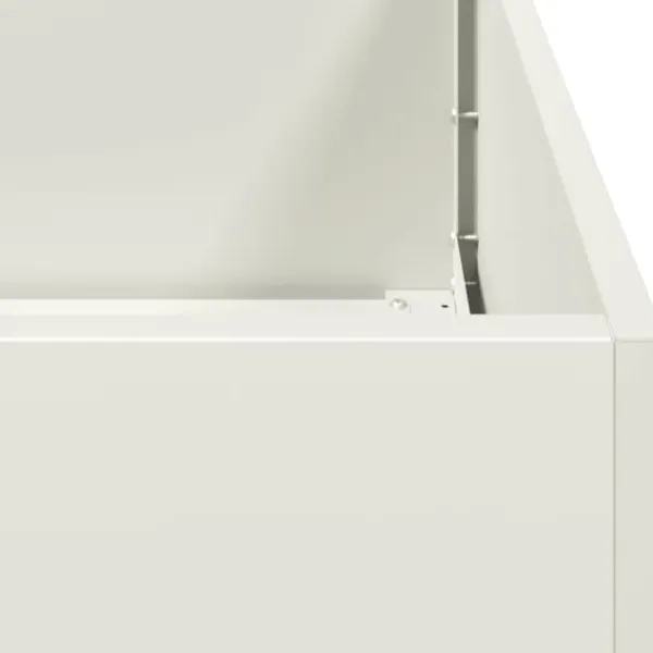 Krukker & Plantebeholdere^Plantekasse i koldvalset stål - Højbed til haver og terrasser | Størrelse: 100x100x40 cm | Farve: Hvid
