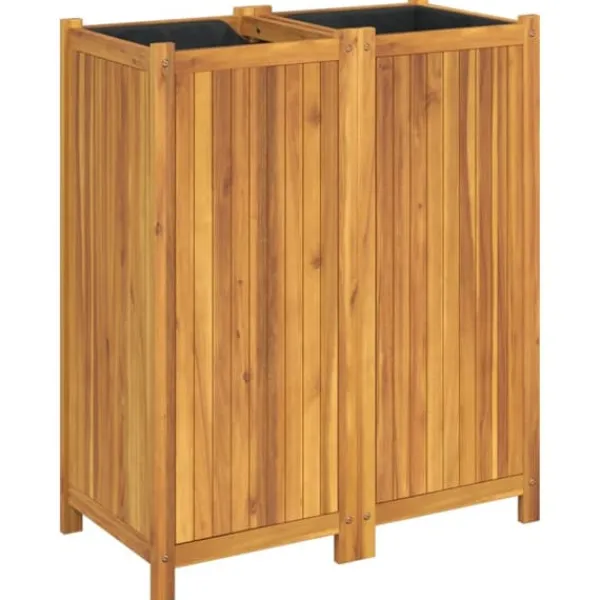 Krukker & Plantebeholdere^Plantekasse i massivt akacietræ med for - Dyrkning & Dekoration | Størrelse: 84x42x100 cm